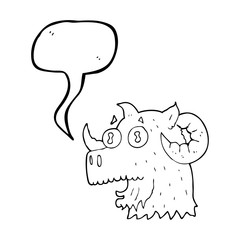 speech bubble cartoon ram head