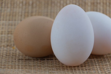 Eggs in wooden background