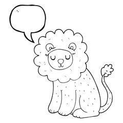 speech bubble cartoon cute lion