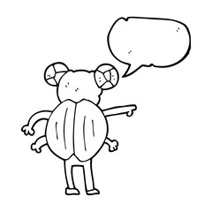 speech bubble cartoon pointing insect