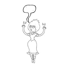 speech bubble cartoon vampire girl