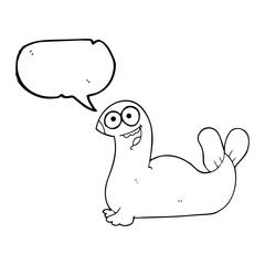 speech bubble cartoon seal