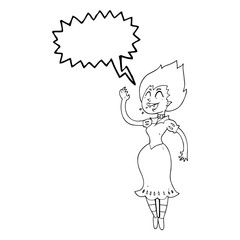speech bubble cartoon vampire girl