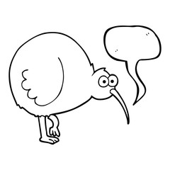 speech bubble cartoon kiwi bird