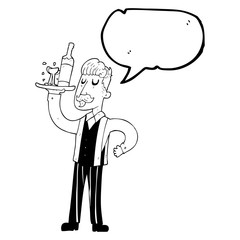 speech bubble cartoon waiter