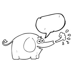 speech bubble cartoon elephant squirting water