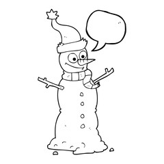 speech bubble cartoon snowman