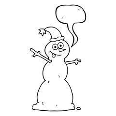 speech bubble cartoon snowman