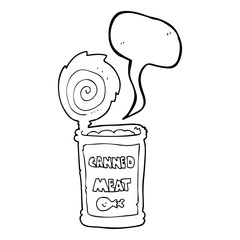 speech bubble cartoon canned meat