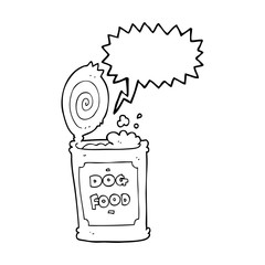 speech bubble cartoon dog food