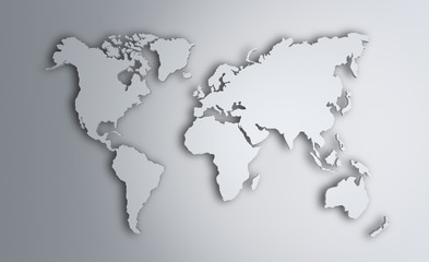 World Map. Image with clipping path