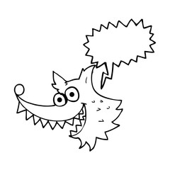 speech bubble cartoon crazy wolf