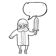 speech bubble cartoon saxon warrior