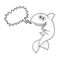 speech bubble cartoon shark
