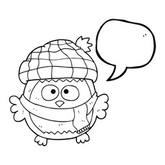 speech bubble cartoon cute little owl