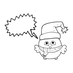 speech bubble cartoon cute christmas owl