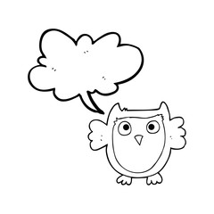 speech bubble cartoon owl