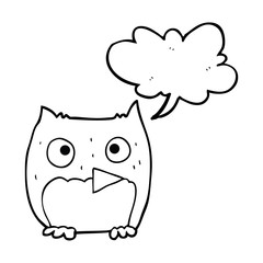 speech bubble cartoon owl