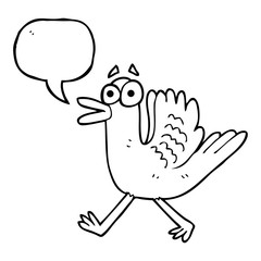 speech bubble cartoon flapping duck