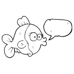funny speech bubble cartoon fish