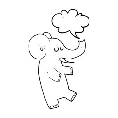 speech bubble cartoon dancing elephant
