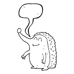 speech bubble cartoon hedgehog