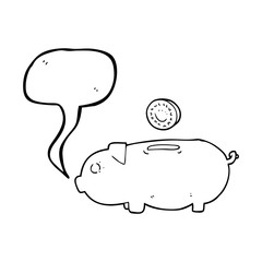 speech bubble cartoon piggy bank