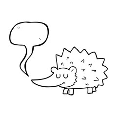 speech bubble cartoon hedgehog
