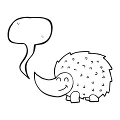speech bubble cartoon hedgehog