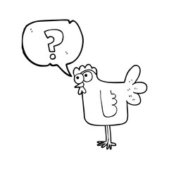 speech bubble cartoon confused chicken