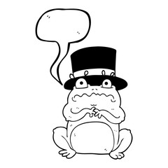 speech bubble cartoon wealthy toad