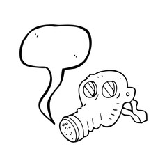 speech bubble cartoon gas mask