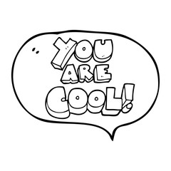 you are speech bubble cartoon cool symbol