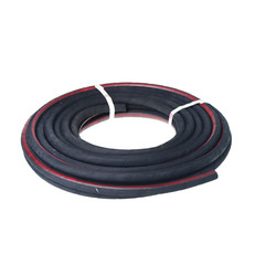 Black garden hose isolated on white