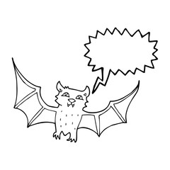 speech bubble cartoon halloween bat