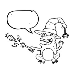 speech bubble cartoon toad casting spell