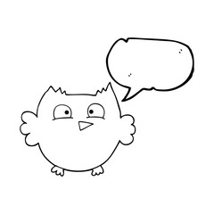 speech bubble cartoon little owl