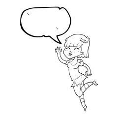 speech bubble cartoon vampire girl