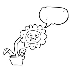 speech bubble cartoon sad flower