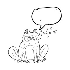 speech bubble cartoon burping frog