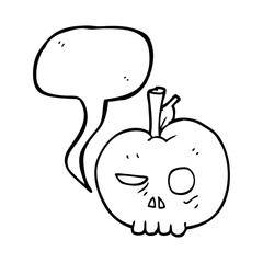 speech bubble cartoon poison apple