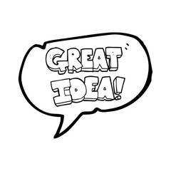 speech bubble cartoon GREAT IDEA symbol