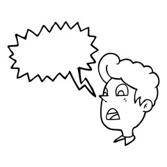 speech bubble cartoon shocked man