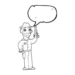 speech bubble cartoon sheriff