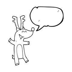 speech bubble cartoon reindeer