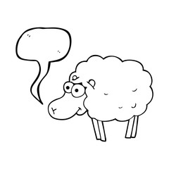 funny speech bubble cartoon sheep