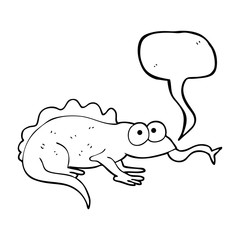 speech bubble cartoon lizard