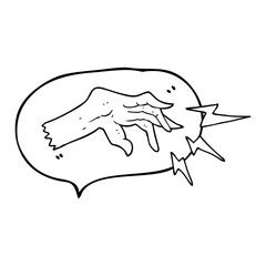 speech bubble cartoon hand casting spell