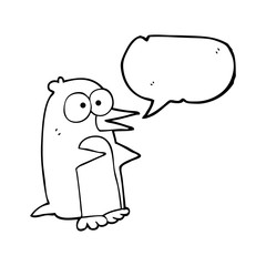 speech bubble cartoon penguin