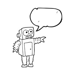 Fototapeta premium speech bubble cartoon robot